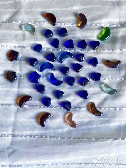 Цветные фигурные стёклышки для декора