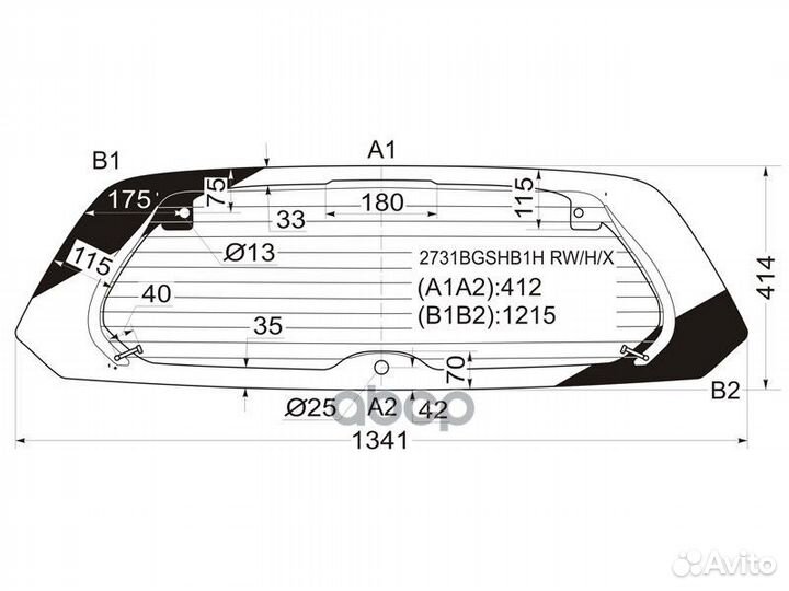 Стекло заднее с обогревом citroen C2 03-08 2731