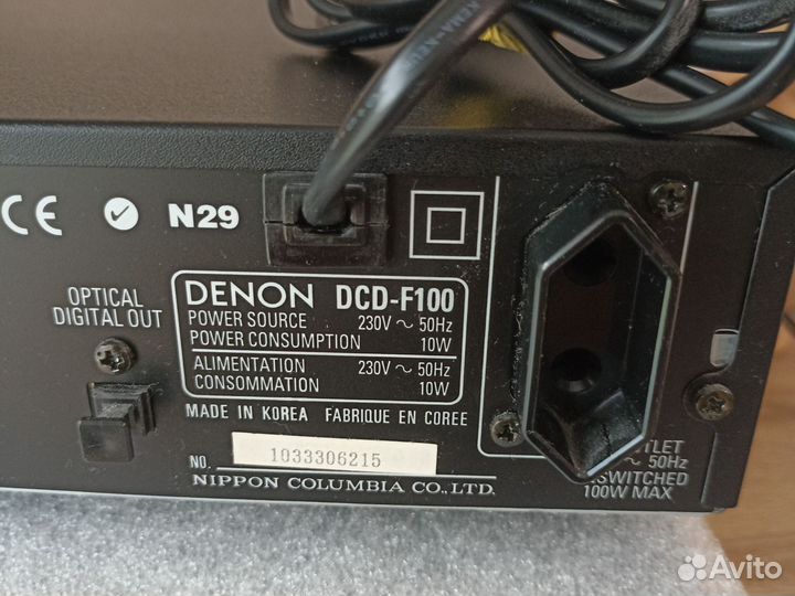 Cd проигрыватель denon DCD-F-100