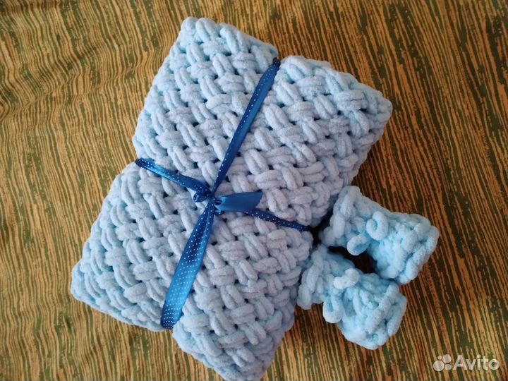 Плед детский вязаный ручная работа