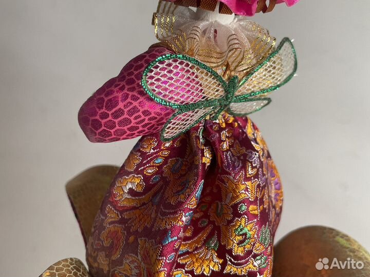 Кукла Коломбина на палке ручная работа новая