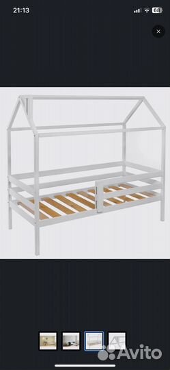 Кровать-домик 76х140х160 см, Rooroom