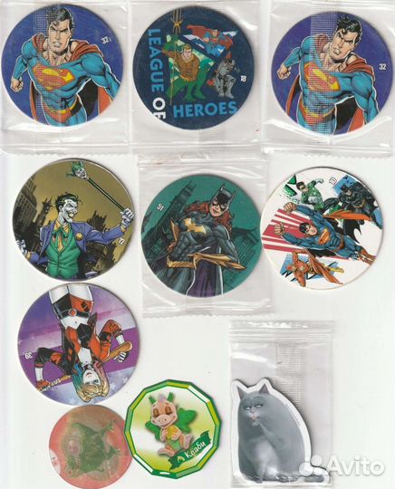 Фишки кепсы, DC, Губка-Боб, миньоны, и др