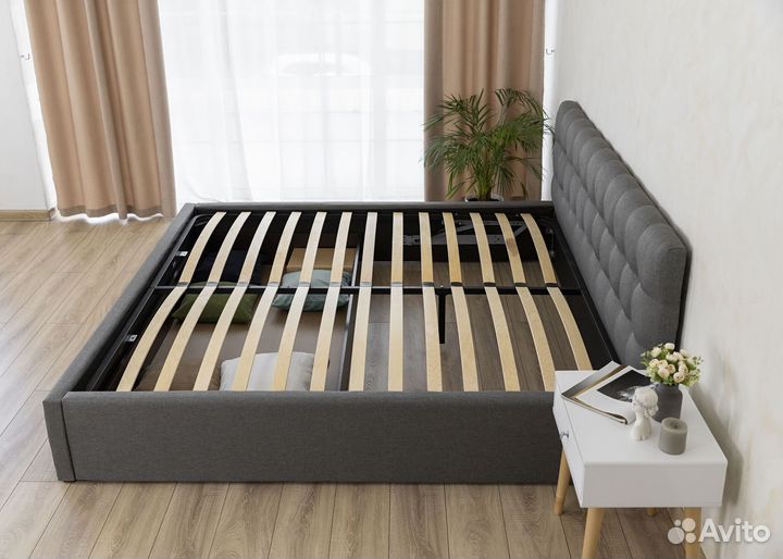 Кровать 180х200 с подъемным механизмом серая
