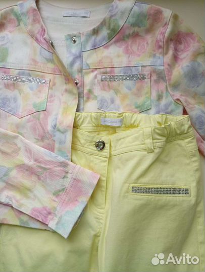 Джинсовый костюм для девочки на рост 146