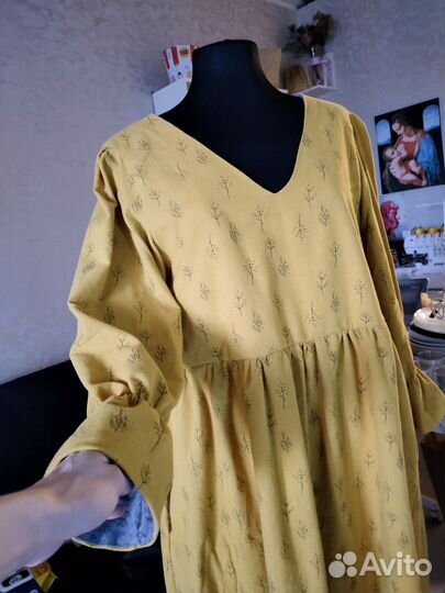 Платье ручной работы из теплого хлопка