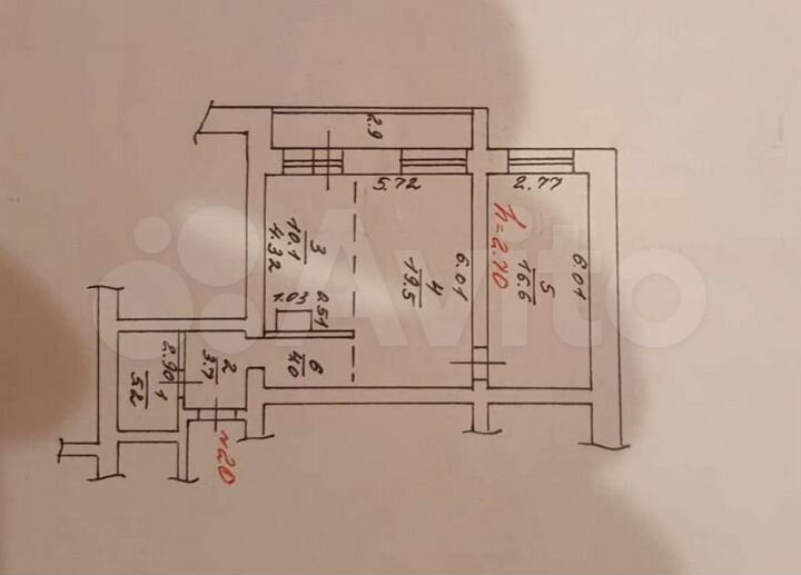 2-к. квартира, 65,2 м², 3/9 эт.