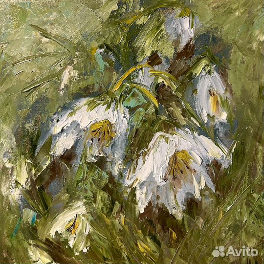 Картина маслом на холсте цветы