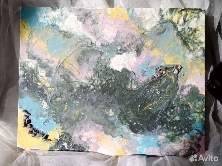 Картина в технике Fluid Art, Энергия стихии