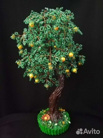 Апельсиновое дерево из бисера и бусин