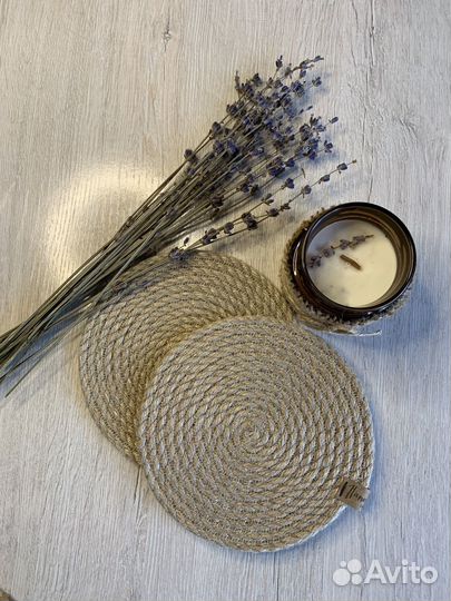 Салфетки подставки из Джута d15