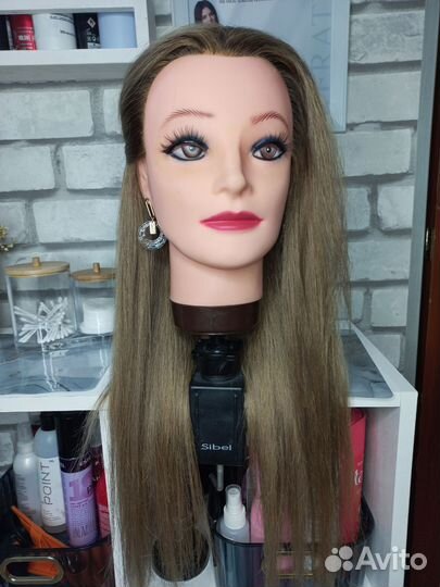 Голова манекен натуральные волосы