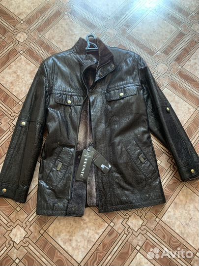 Кожаная куртка зимняя
