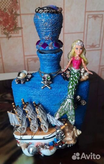 Бутылка декоративная,ручная работа