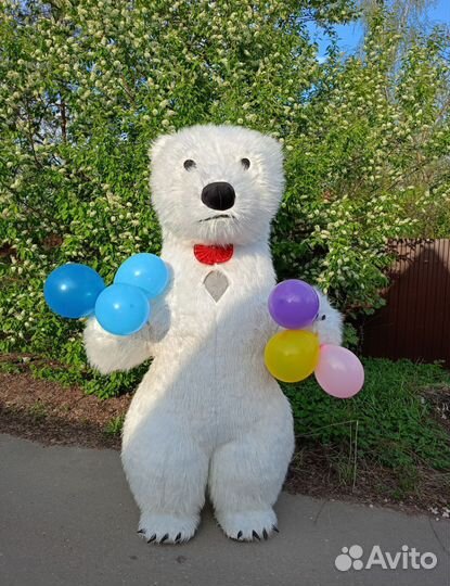 Ростовая кукла поздравления Кинг Конг Белый Мишка