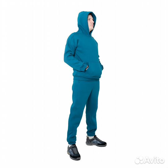 56347 Костюм спортивный мужской с начесом, бирюзов