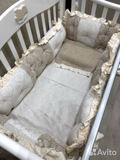 Комплект постельного +бортики в кроватку+ одеяло к