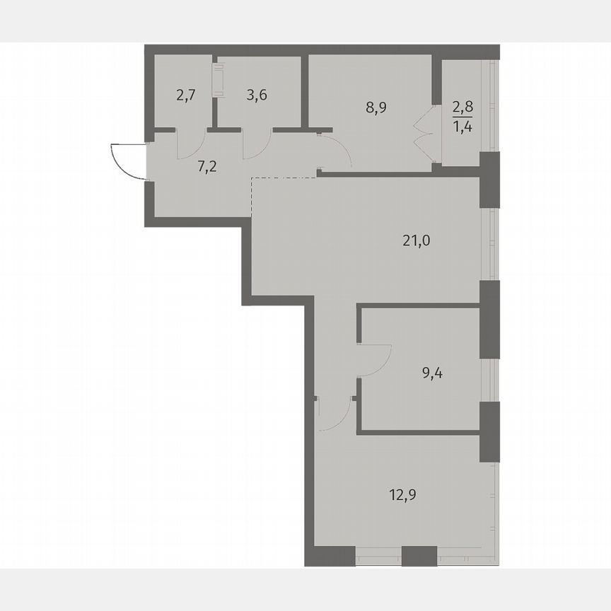 3-к. квартира, 67,3 м², 9/12 эт.