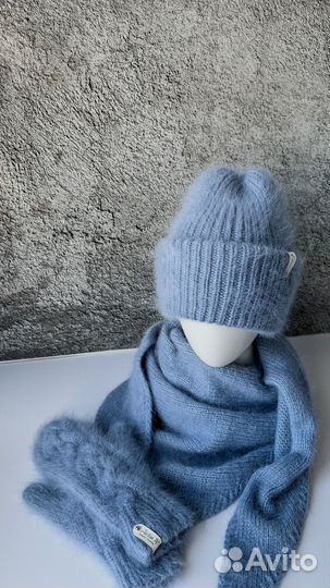 Шапка варежки бактус-косынка