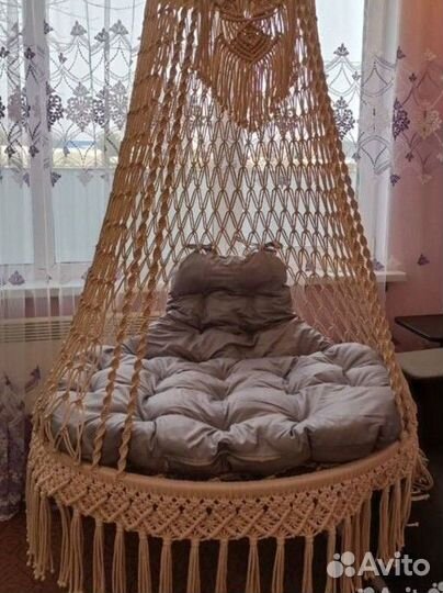 Подвесное кресло гамак макраме
