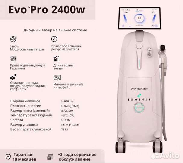 Аппарат для эпиляции люминес Evo-Pro 2400