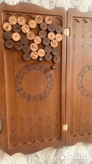 Шахматы нарды шашки 3 в 1 ручной работы