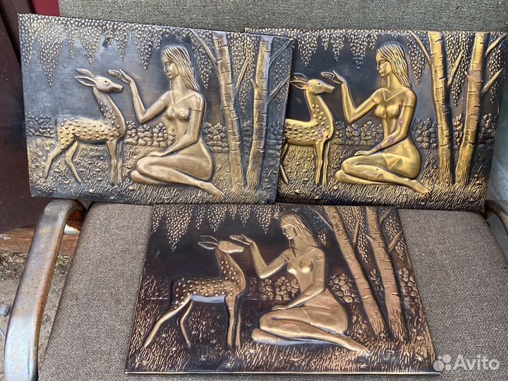 Картина медная чеканка СССР