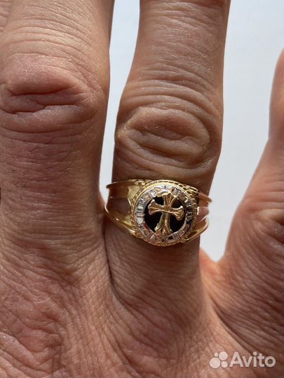 Мужская золотая печатка 585