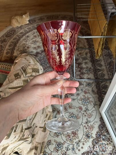 Фужеры рубиновые бокалы богемия словакия
