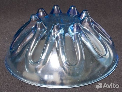 Конфетница, голубое стекло