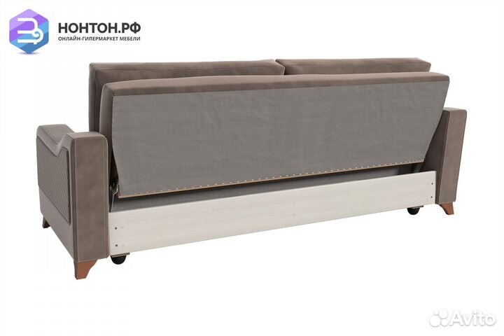 Диван книжка Дуглас 3-х местный серо-коричневый