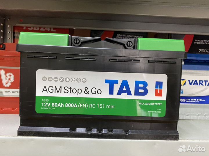 Аккумулятор AGM Tab 80 на Ауди Бмв на зиму