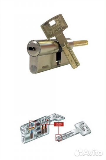 Цилиндровый механизм abus vela2000 40/30 ключ/шток