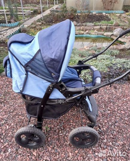 Коляска трансформер bogus синяя