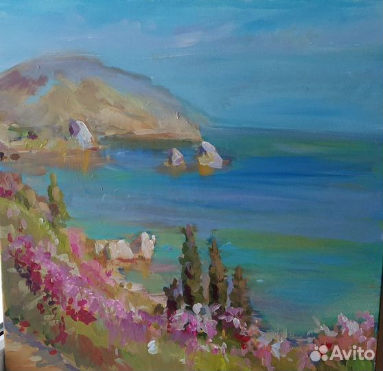 Картина акрилом на холсте. Солнечный Гурзуф