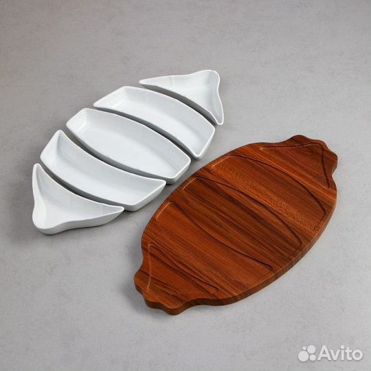 Менажница, деревянное основание, 2 шт 150 мл, 2 шт