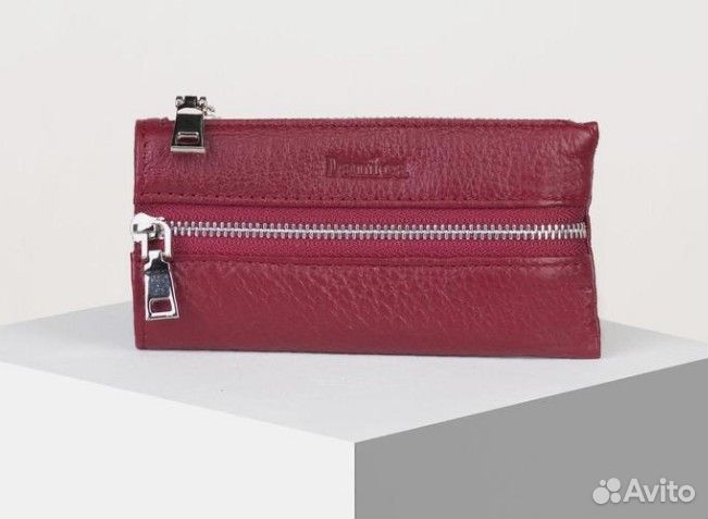 Ключница Danica бордовый кожа 2 молнии