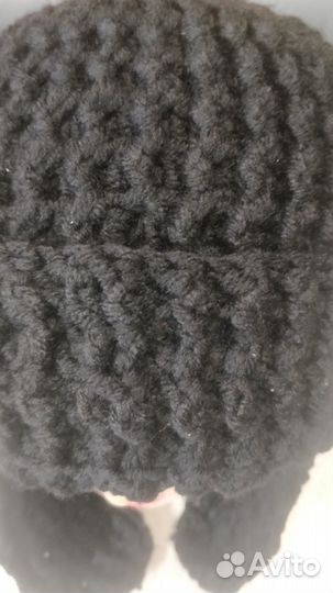 Шапки ушанки, шлем, вязаные ручной работы