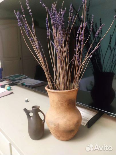 Кринка синяя глина старинная