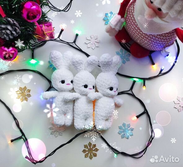 Заяц вязаный,подарок,плюшевый зайка