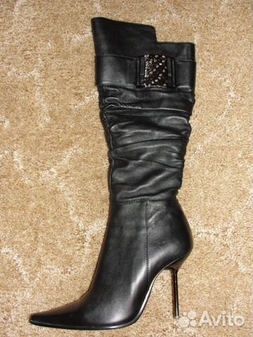 Демисезонные сапоги из нат. кожи, р. 35-36