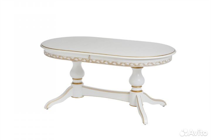 Стол овальный лира/180 160+40*90 т.1 пат.золото