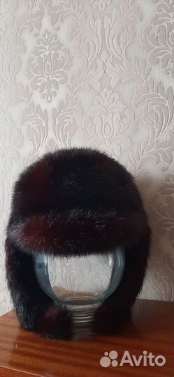 Норковая шапка с ушками