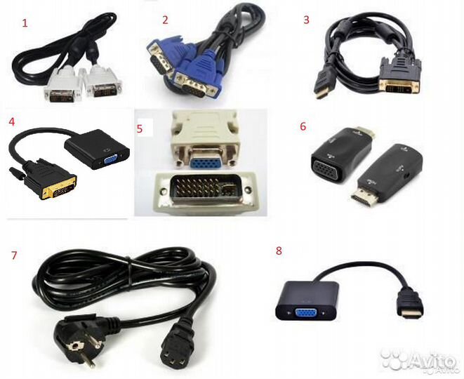 Vga-vga-hdmi-dvi-dvi-шнур-переходник