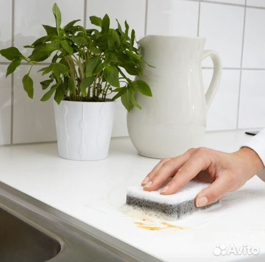 Губки IKEA свампиг, белый/серый, 3 шт