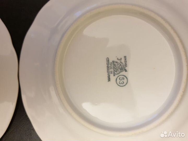 2 десертные тарелки 17,5 см Чехословакия