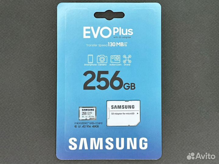 Карта памяти Samsung EVO Plus microSD 256Gb