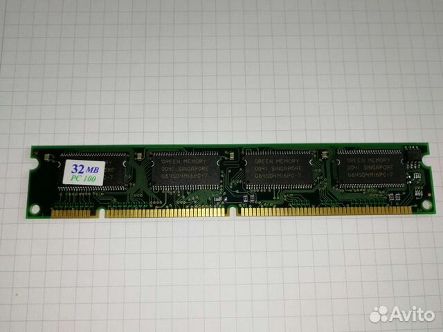 Оперативная память sdram 32Mb PC100 Green memory