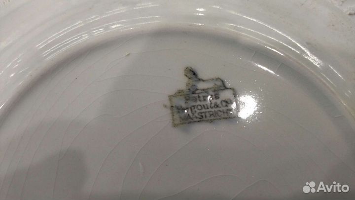Антикварная фарфоровая тарелка Птица Petrus Regout