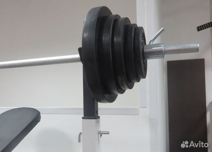 Силовой комплекс стойка+штанга 75,5кг - новый